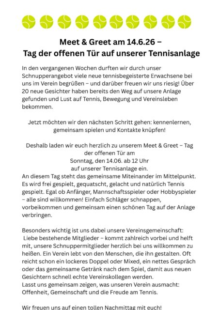 Tag Der Offenen Tür Tennis